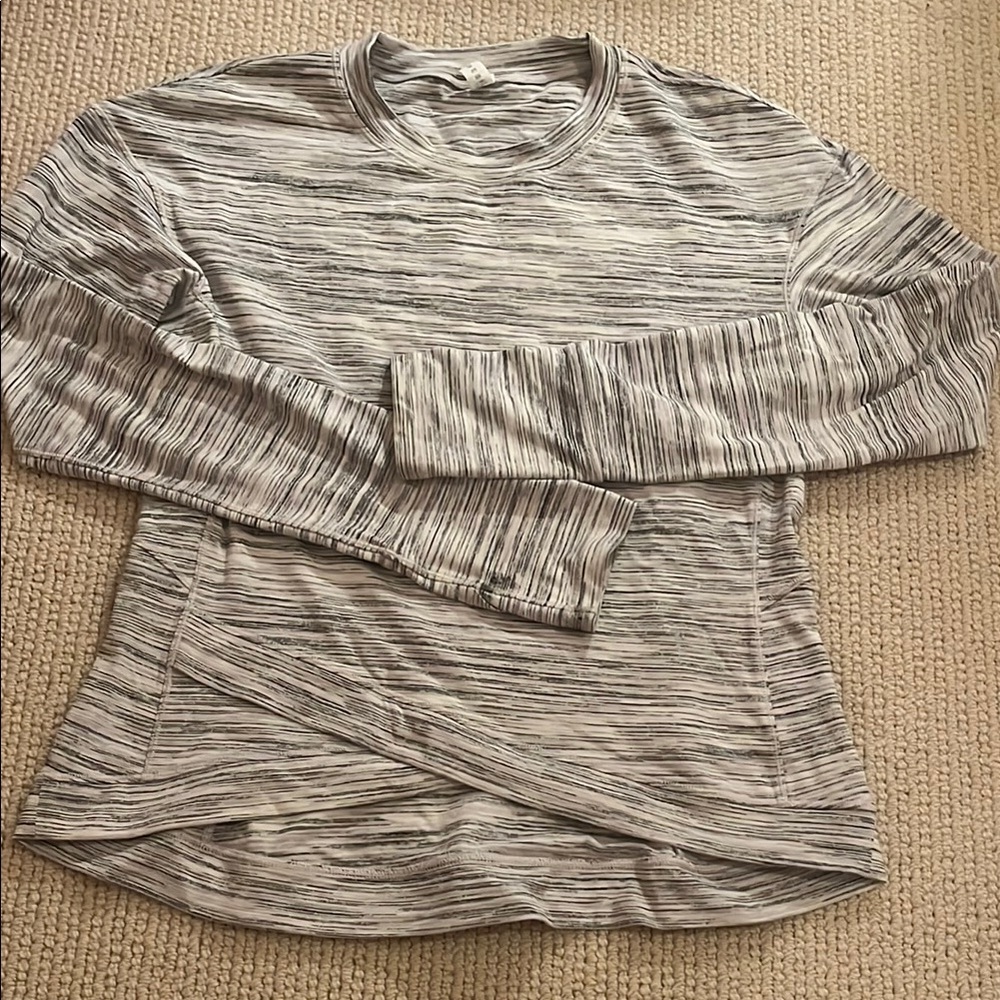 Gray Fitted Ribbed Hoodie with Long Sleeves LuluLemon sz L